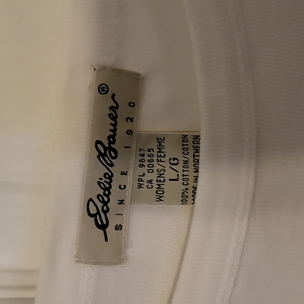 Eddie Bauer Women's Large White Short Sleeve Tee - Picture 3 of 6